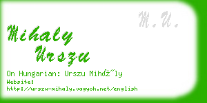 mihaly urszu business card